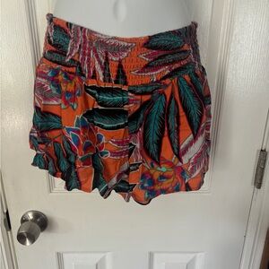 Jack by BB Dakota Tropical Print Shorts Wide Elastic Waist Size XS